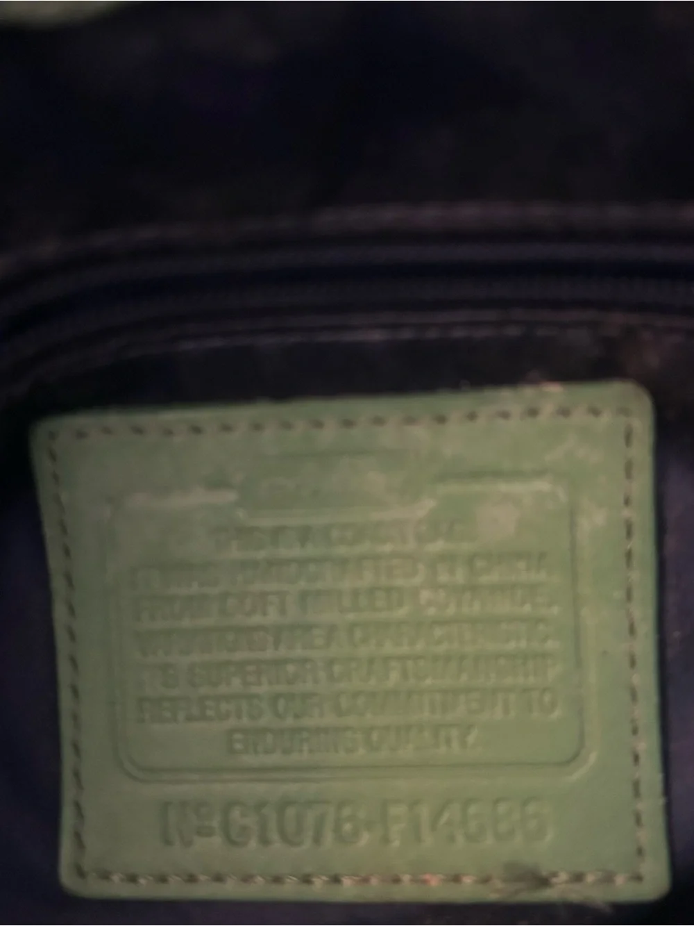 Vintage Coach Penelope F14686 Green Pebbled Leather Satchel Shoulder Bag Purse